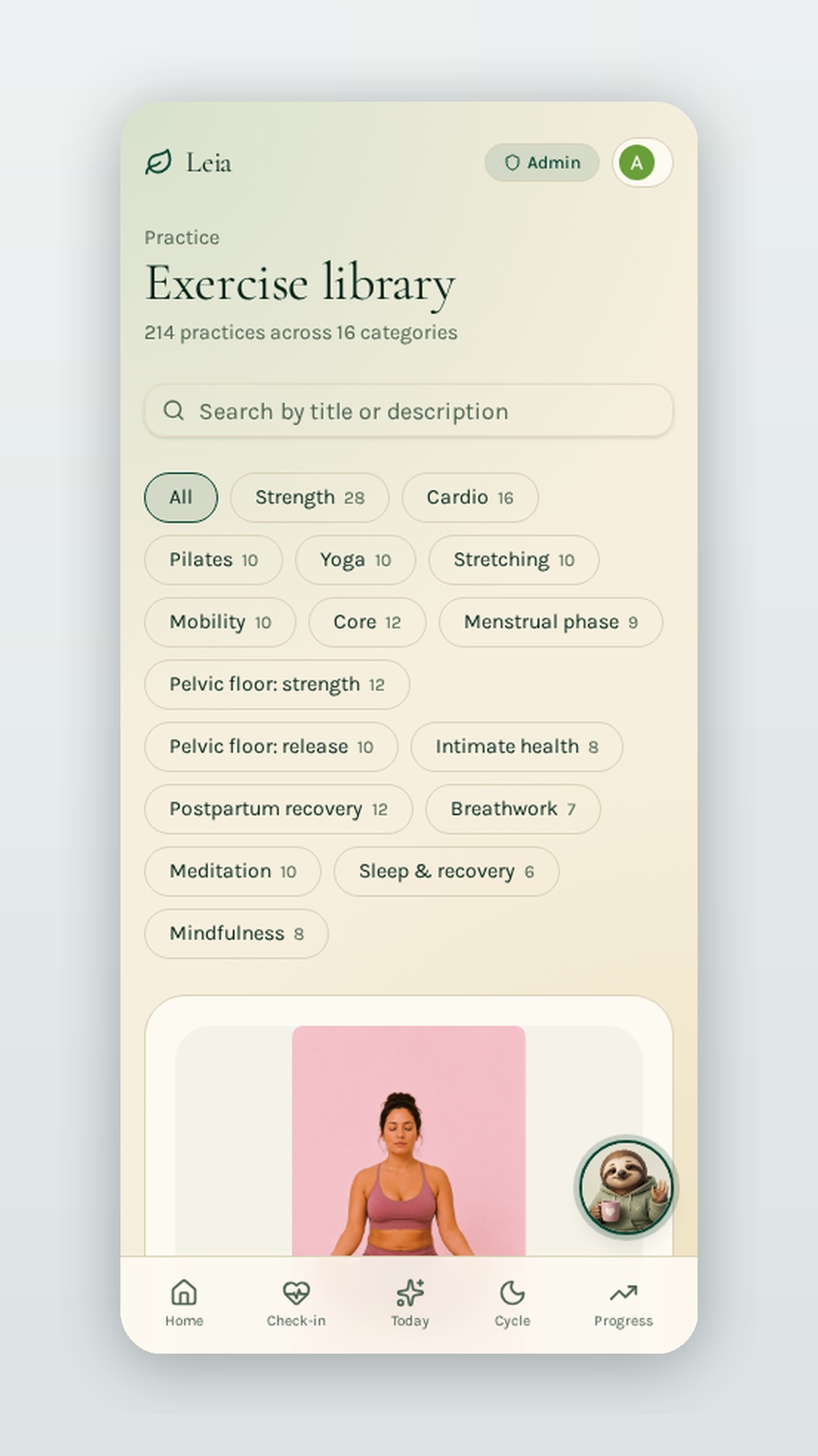 Leia — Library screen